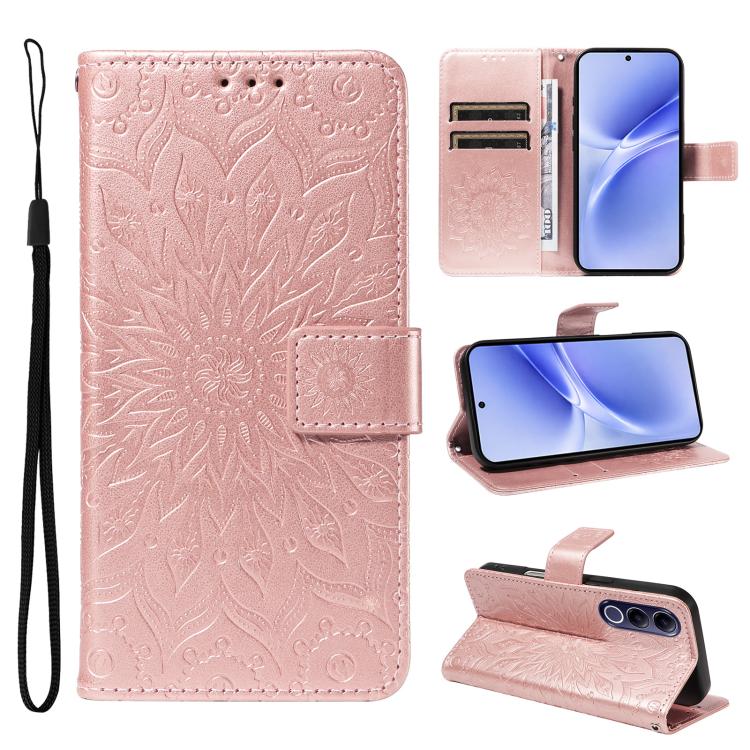 Embossed Sunflower Pattern Flip Leather Phone Case, For vivo Y05 4G / vivo Y21 5G 2026, For vivo V70 FE 5G, For vivo V70 5G Global / V70 Elite 5G