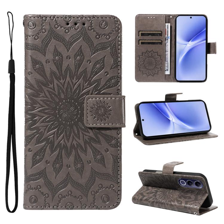 Embossed Sunflower Pattern Flip Leather Phone Case, For vivo Y05 4G / vivo Y21 5G 2026, For vivo V70 FE 5G, For vivo V70 5G Global / V70 Elite 5G