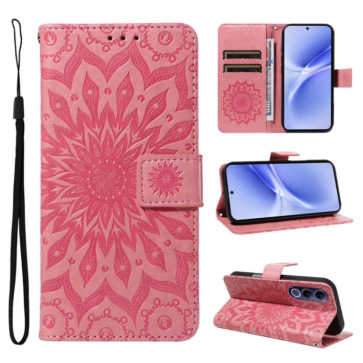 Embossed Sunflower Pattern Flip Leather Phone Case, For vivo Y05 4G / vivo Y21 5G 2026, For vivo V70 FE 5G, For vivo V70 5G Global / V70 Elite 5G