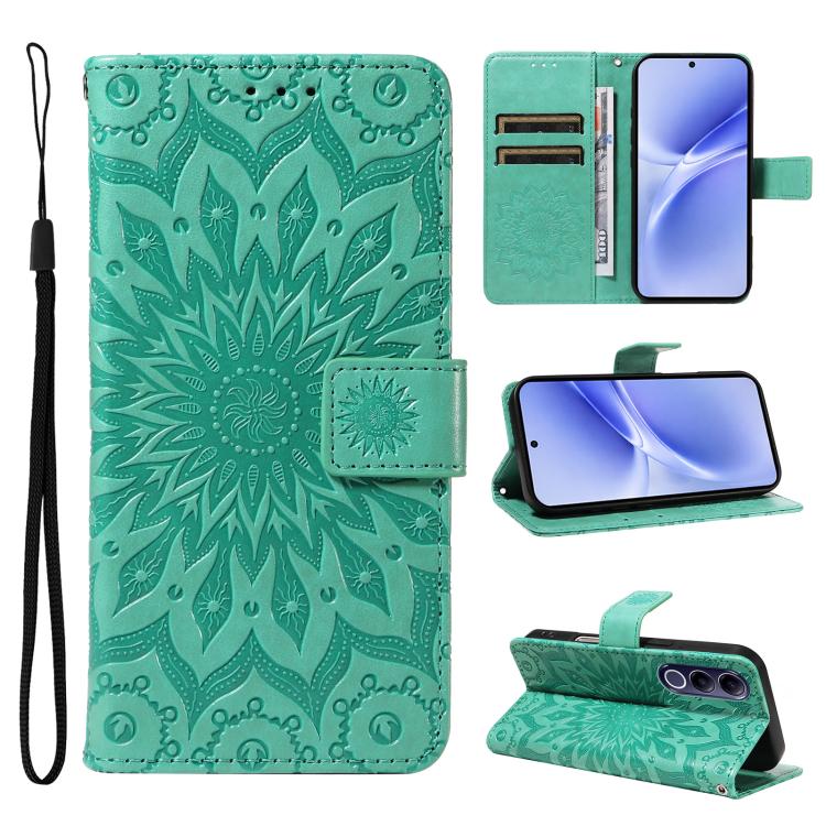 Embossed Sunflower Pattern Flip Leather Phone Case, For vivo Y05 4G / vivo Y21 5G 2026, For vivo V70 FE 5G, For vivo V70 5G Global / V70 Elite 5G