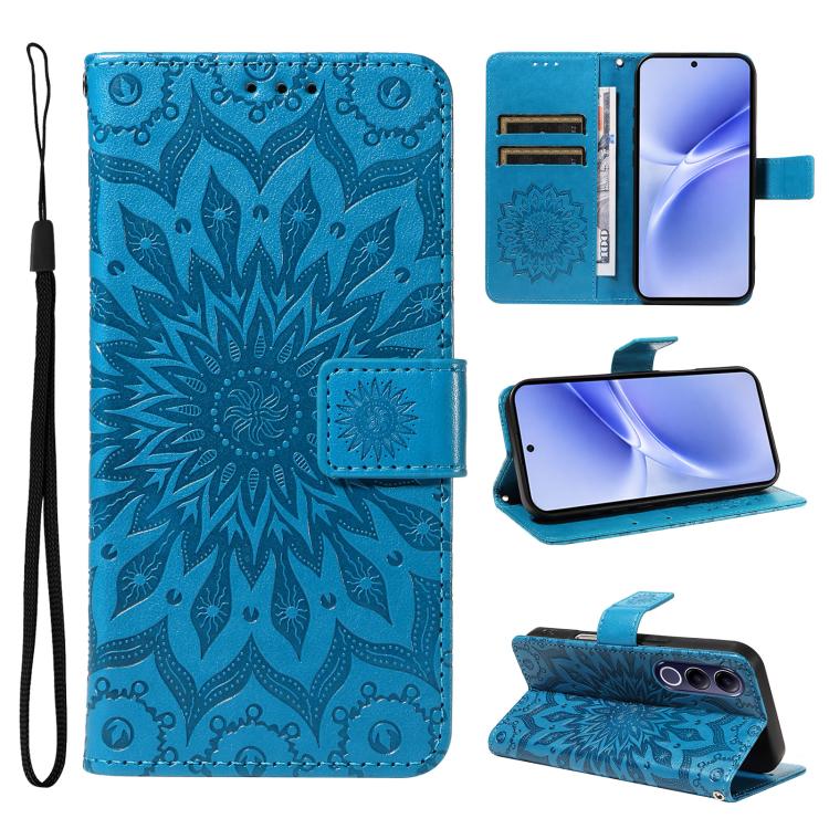 Embossed Sunflower Pattern Flip Leather Phone Case, For vivo Y05 4G / vivo Y21 5G 2026, For vivo V70 FE 5G, For vivo V70 5G Global / V70 Elite 5G