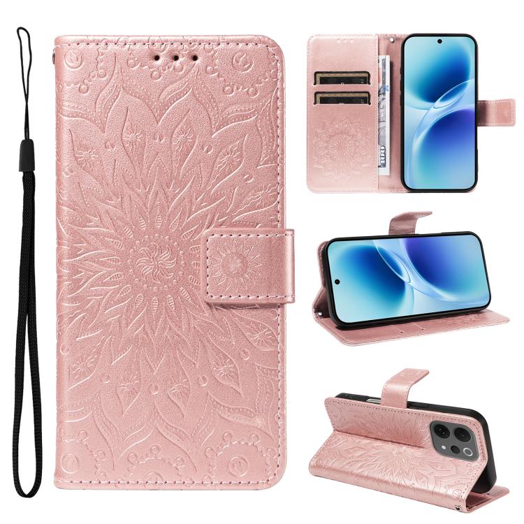 Embossed Sunflower Pattern Flip Leather Phone Case, For vivo Y05 4G / vivo Y21 5G 2026, For vivo V70 FE 5G, For vivo V70 5G Global / V70 Elite 5G