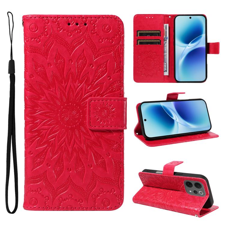 Embossed Sunflower Pattern Flip Leather Phone Case, For vivo Y05 4G / vivo Y21 5G 2026, For vivo V70 FE 5G, For vivo V70 5G Global / V70 Elite 5G