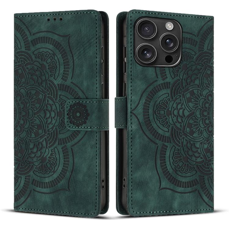 Mandala Embossed Retro Frosted Leather Phone Case, For iPhone Air, For iPhone 16 Pro Max, For iPhone 16 Pro, For iPhone 16 Plus