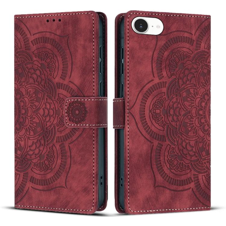 Mandala Embossed Retro Frosted Leather Phone Case, For iPhone 17e / 16e, For iPhone 17 Pro Max, For iPhone 17 Pro, For iPhone 17