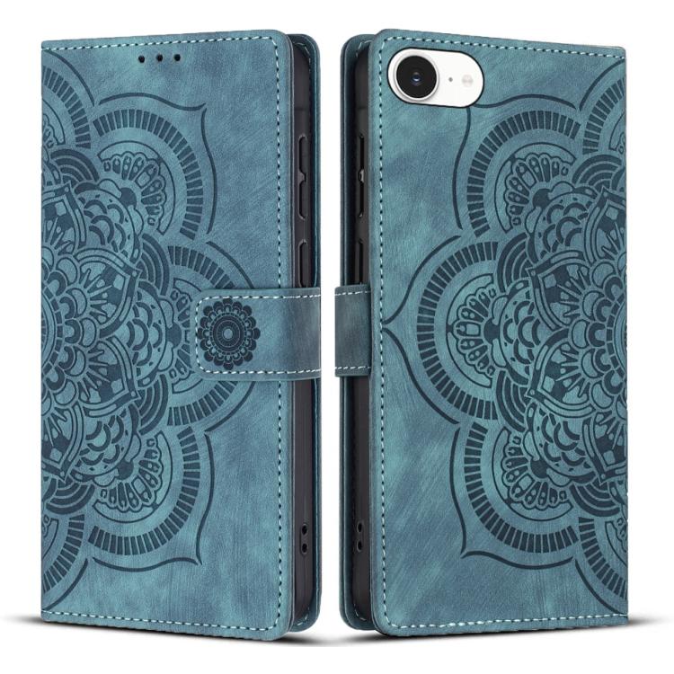 Mandala Embossed Retro Frosted Leather Phone Case, For iPhone 17e / 16e, For iPhone 17 Pro Max, For iPhone 17 Pro, For iPhone 17