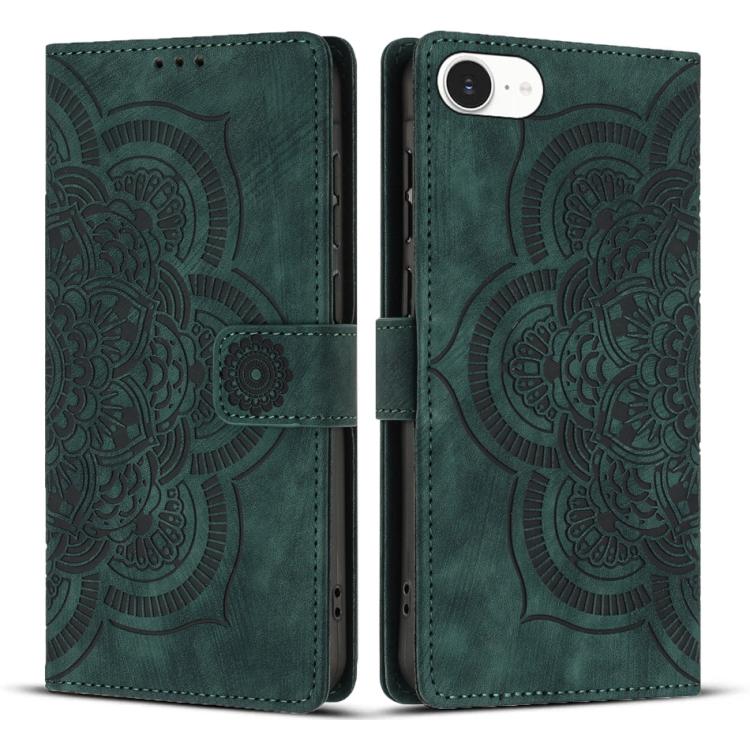 Mandala Embossed Retro Frosted Leather Phone Case, For iPhone 17e / 16e, For iPhone 17 Pro Max, For iPhone 17 Pro, For iPhone 17