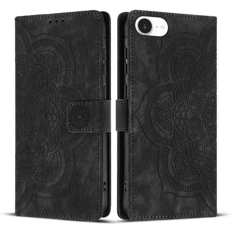 Mandala Embossed Retro Frosted Leather Phone Case, For iPhone 17e / 16e, For iPhone 17 Pro Max, For iPhone 17 Pro, For iPhone 17
