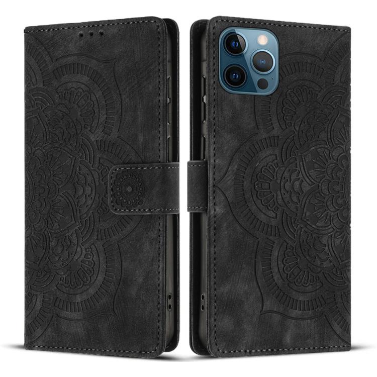 Mandala Embossed Retro Frosted Leather Phone Case, For iPhone 12 mini / 13 mini, For iPhone 12 / 12 Pro, For iPhone 12 Pro Max, For iPhone 11 Pro Max