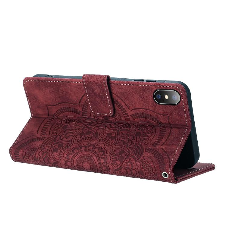 Mandala Embossed Retro Frosted Leather Phone Case, For iPhone XS Max, For iPhone 7 Plus / 8 Plus