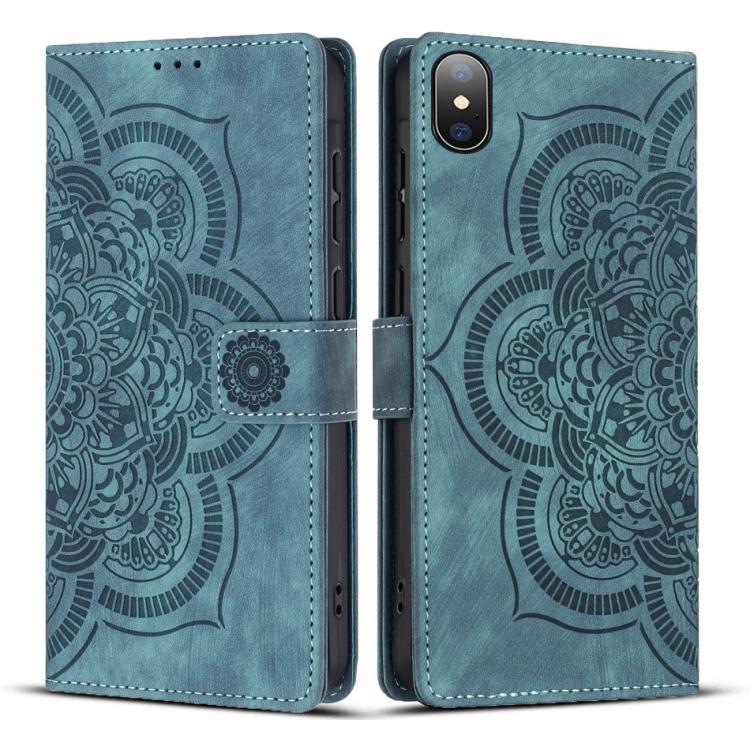 Mandala Embossed Retro Frosted Leather Phone Case, For iPhone XS Max, For iPhone 7 Plus / 8 Plus