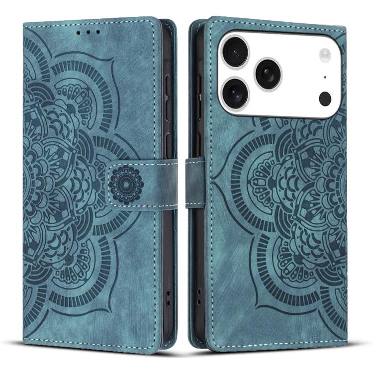 Mandala Embossed Retro Frosted Leather Phone Case, For iPhone 17e / 16e, For iPhone 17 Pro Max, For iPhone 17 Pro, For iPhone 17