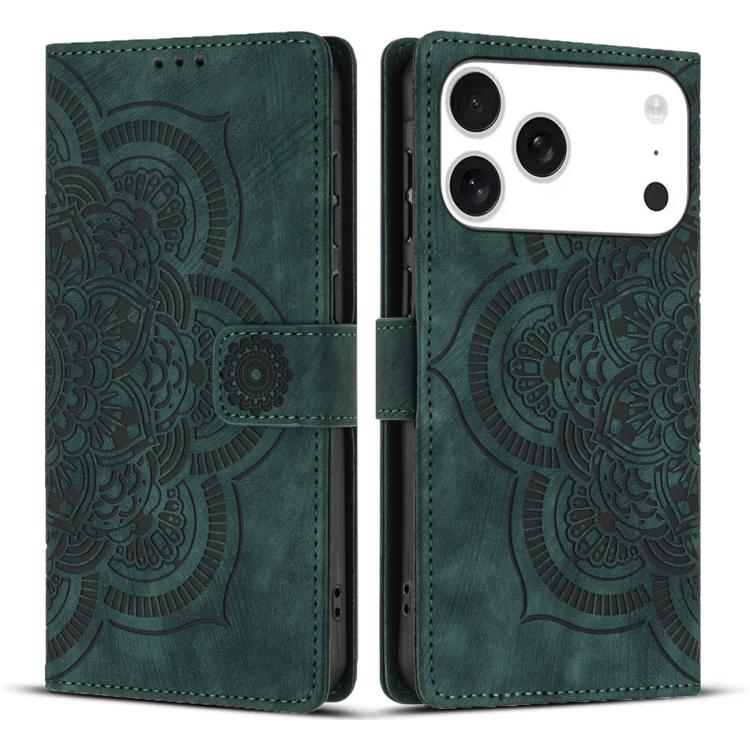 Mandala Embossed Retro Frosted Leather Phone Case, For iPhone 17e / 16e, For iPhone 17 Pro Max, For iPhone 17 Pro, For iPhone 17