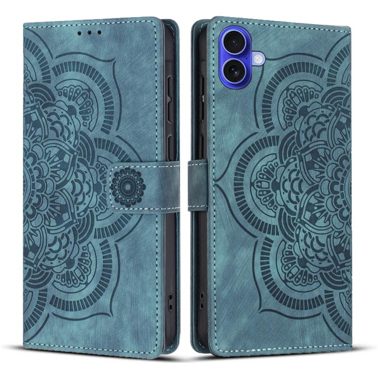Mandala Embossed Retro Frosted Leather Phone Case, For iPhone 17e / 16e, For iPhone 17 Pro Max, For iPhone 17 Pro, For iPhone 17
