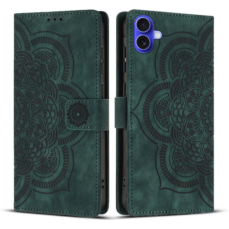 Mandala Embossed Retro Frosted Leather Phone Case, For iPhone 17e / 16e, For iPhone 17 Pro Max, For iPhone 17 Pro, For iPhone 17