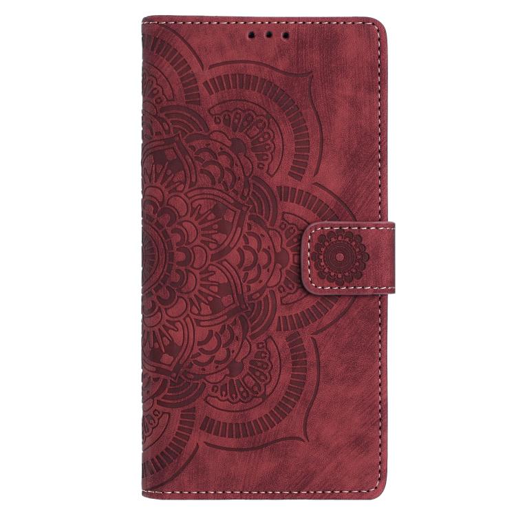 Mandala Embossed Retro Frosted Leather Phone Case, For iPhone Air, For iPhone 16 Pro Max, For iPhone 16 Pro, For iPhone 16 Plus