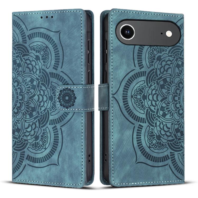 Mandala Embossed Retro Frosted Leather Phone Case, For iPhone Air, For iPhone 16 Pro Max, For iPhone 16 Pro, For iPhone 16 Plus