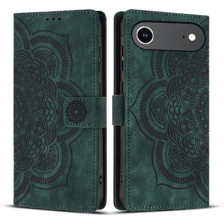 Mandala Embossed Retro Frosted Leather Phone Case, For iPhone Air, For iPhone 16 Pro Max, For iPhone 16 Pro, For iPhone 16 Plus