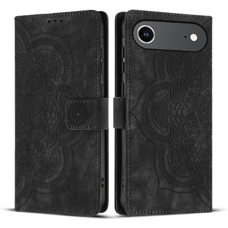 Mandala Embossed Retro Frosted Leather Phone Case, For iPhone Air, For iPhone 16 Pro Max, For iPhone 16 Pro, For iPhone 16 Plus