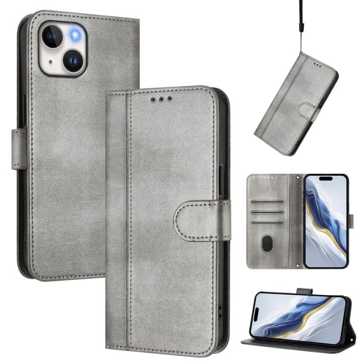 Line Splicing Buckle Retro Leather Phone Case, For iPhone 15 Pro Max, For iPhone 15 Pro, For iPhone 15 Plus