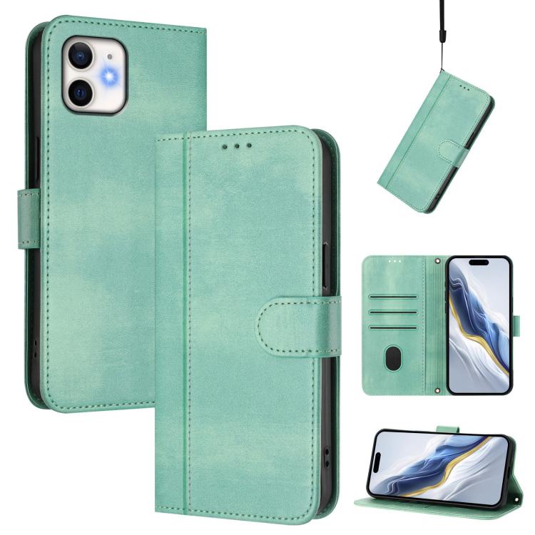Line Splicing Buckle Retro Leather Phone Case, For iPhone 12 / 12 Pro, For iPhone 12 Pro Max, For iPhone 12 mini