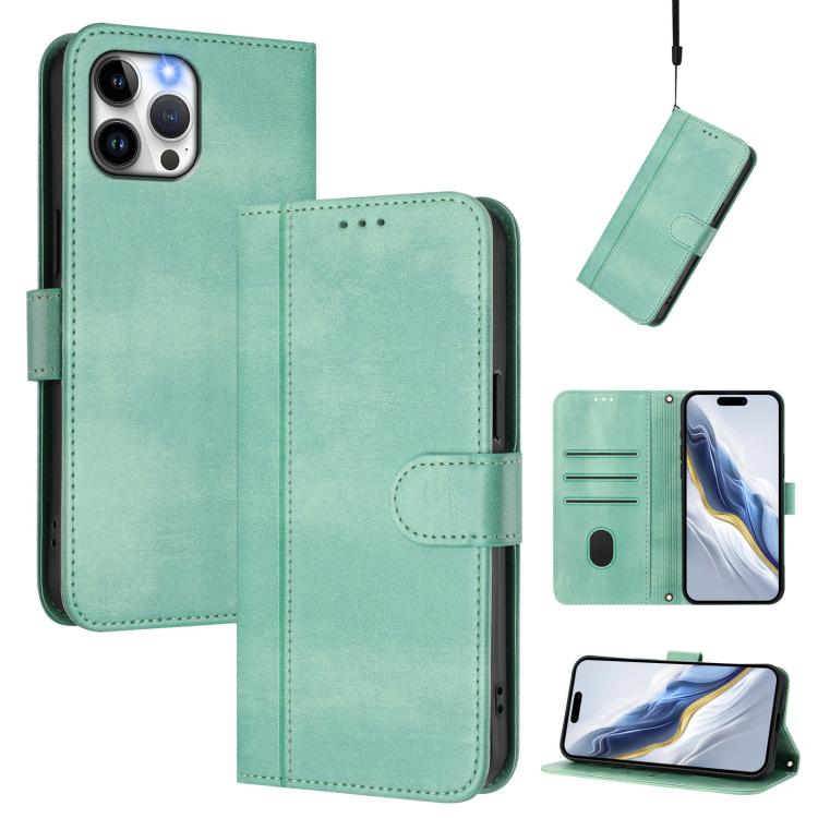 Line Splicing Buckle Retro Leather Phone Case, For iPhone 12 / 12 Pro, For iPhone 12 Pro Max, For iPhone 12 mini
