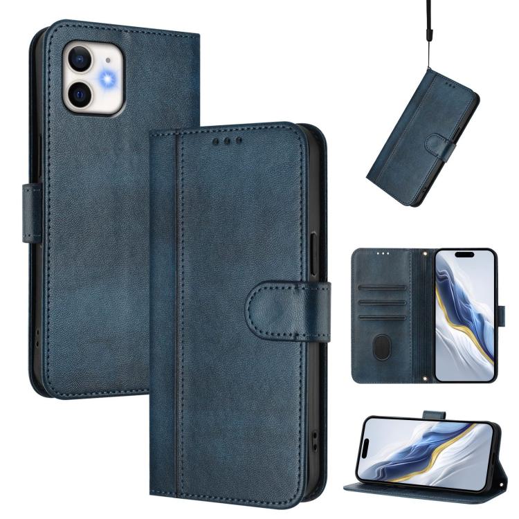 Line Splicing Buckle Retro Leather Phone Case, For iPhone 12 / 12 Pro, For iPhone 12 Pro Max, For iPhone 12 mini