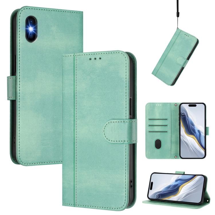 Line Splicing Buckle Retro Leather Phone Case, For iPhone X / XS, For iPhone XR, For iPhone XS Max