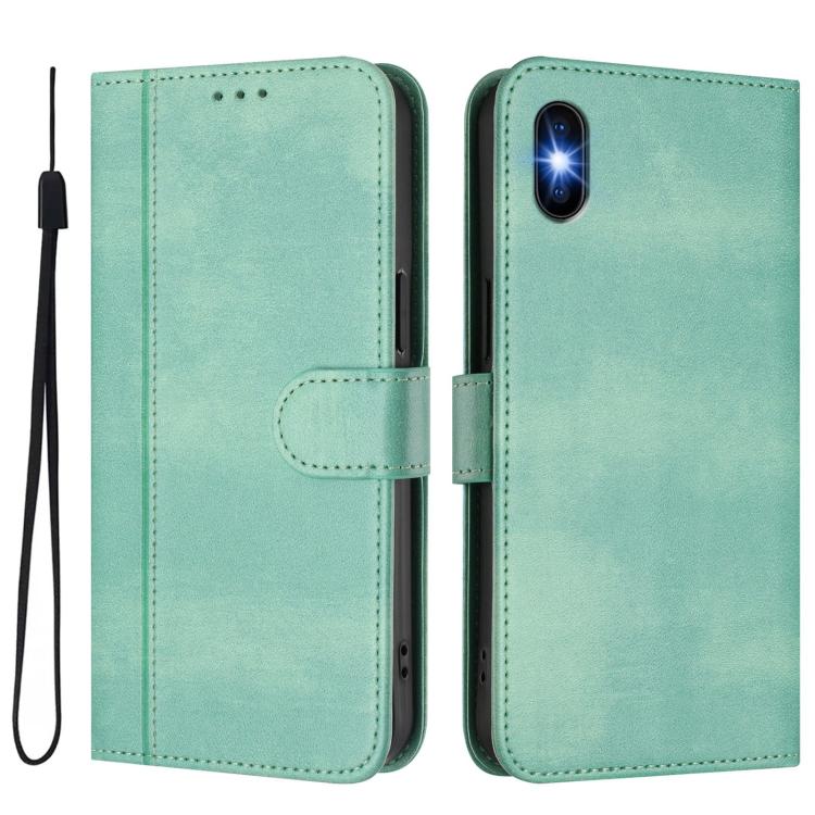 Line Splicing Buckle Retro Leather Phone Case, For iPhone X / XS, For iPhone XR, For iPhone XS Max