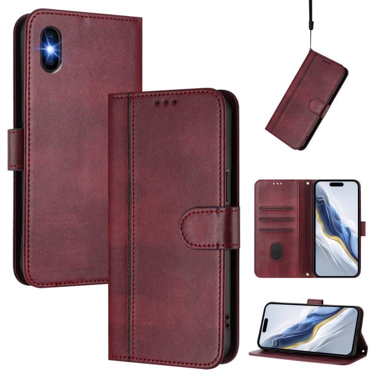 Line Splicing Buckle Retro Leather Phone Case, For iPhone X / XS, For iPhone XR, For iPhone XS Max