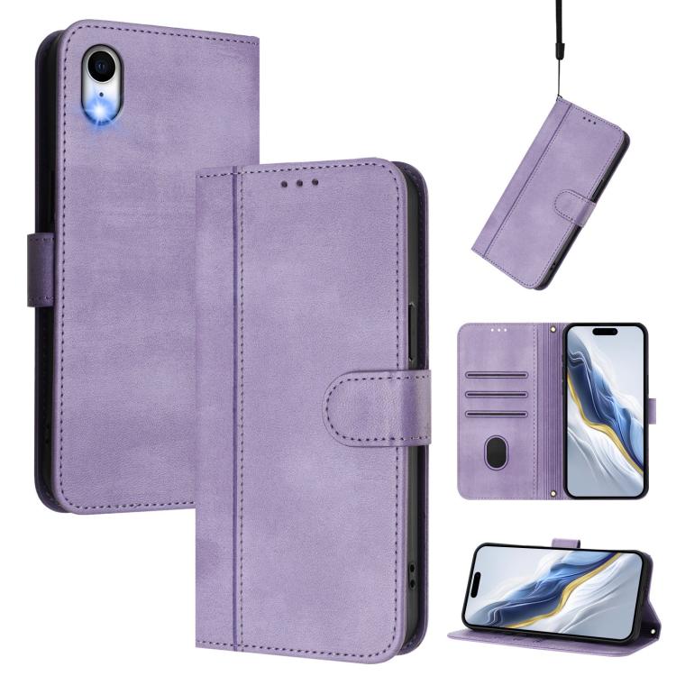 Line Splicing Buckle Retro Leather Phone Case, For iPhone X / XS, For iPhone XR, For iPhone XS Max