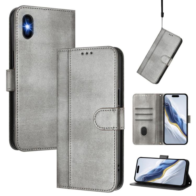 Line Splicing Buckle Retro Leather Phone Case, For iPhone X / XS, For iPhone XR, For iPhone XS Max