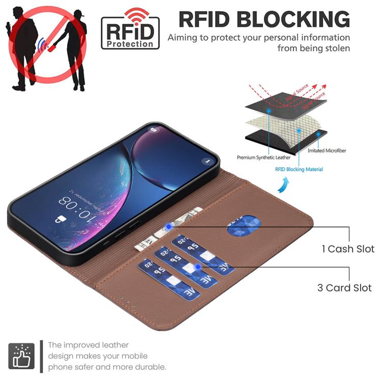 Geometric Pattern RFID Leather Phone Case, For iPhone 15, For iPhone 13 / 14, For iPhone 14 Pro, For iPhone 14 Pro Max