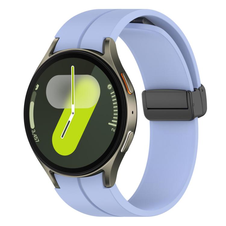 xDfind Fold Magnetic Black Buckle Silicone Watch Band, For Samsung Galaxy Watch7 / FE / 6 / 5 / 4