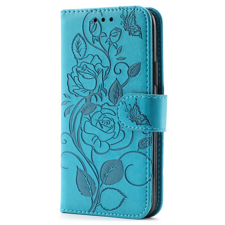 Rose Butterfly Embossed Leather Phone Case, For iPhone 17e / 16e, For iPhone 17 Pro Max, For iPhone 17 Pro, For iPhone 17