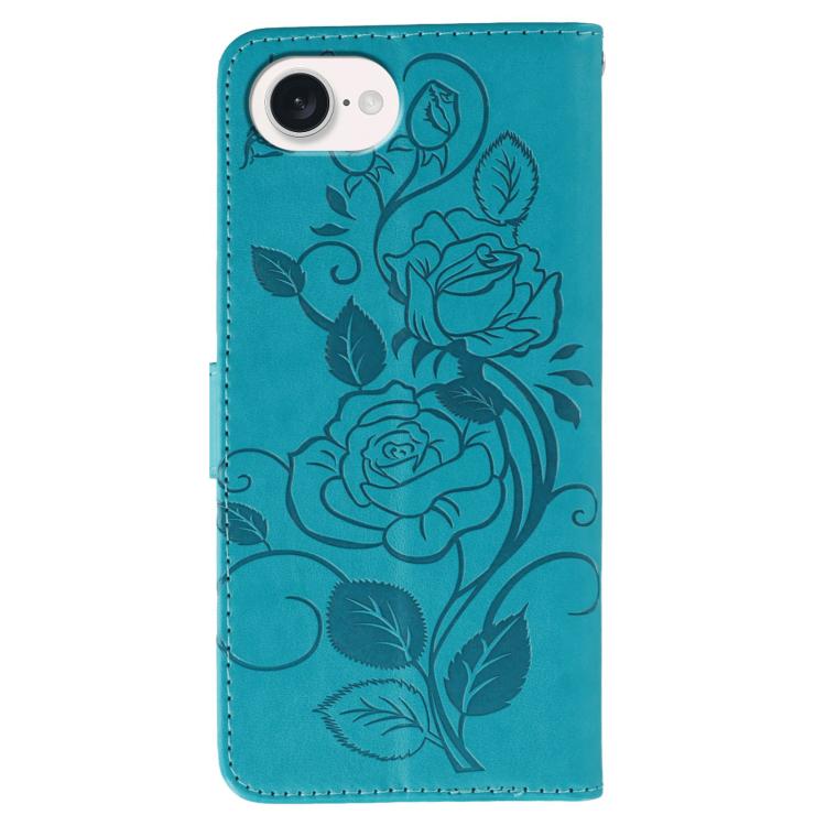 Rose Butterfly Embossed Leather Phone Case, For iPhone 17e / 16e, For iPhone 17 Pro Max, For iPhone 17 Pro, For iPhone 17