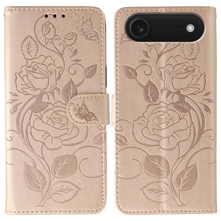 Rose Butterfly Embossed Leather Phone Case, For iPhone Air