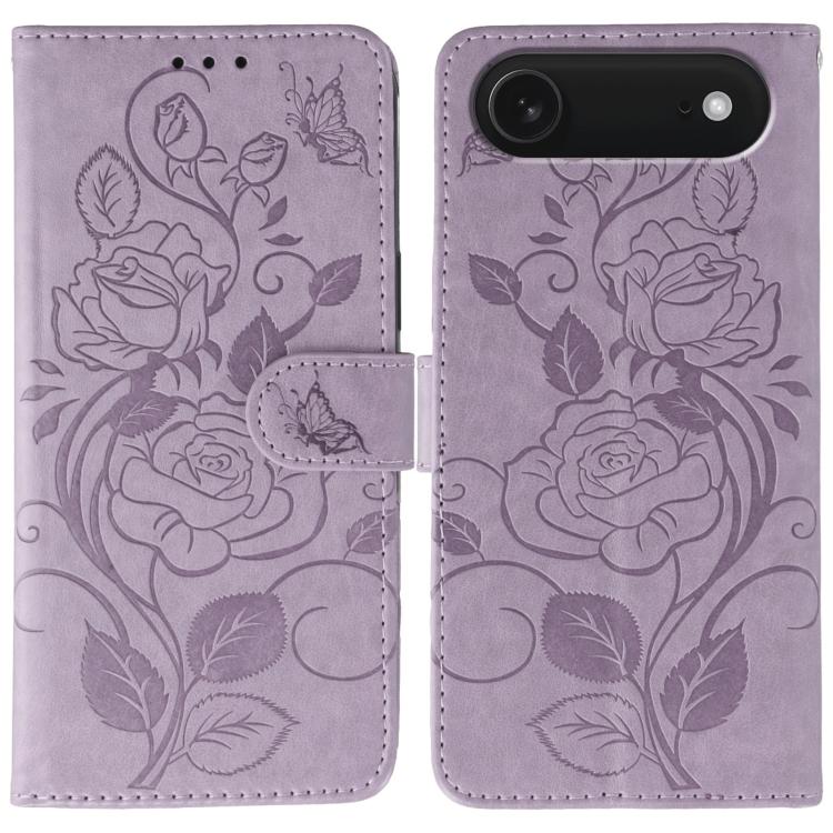 Rose Butterfly Embossed Leather Phone Case, For iPhone Air