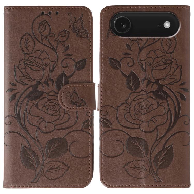 Rose Butterfly Embossed Leather Phone Case, For iPhone Air