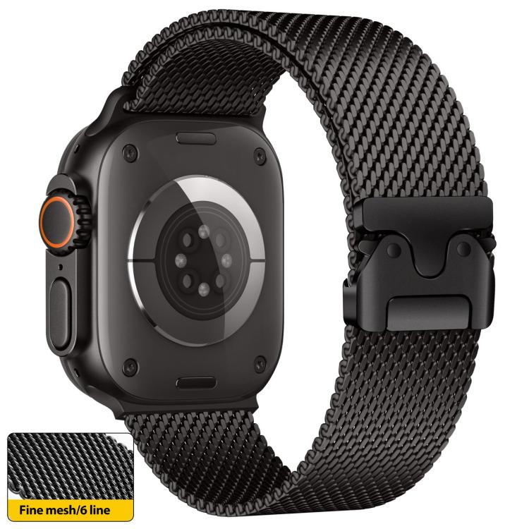 xDfind Umbrella Buckle Fine Mesh Milanese Stainless Steel Watch Band, For Apple Watch 46mm / 49mm / 45mm / 44mm Fine Mesh, For Apple Watch 42mm / 41mm / 40mm / 38mm Fine Mesh