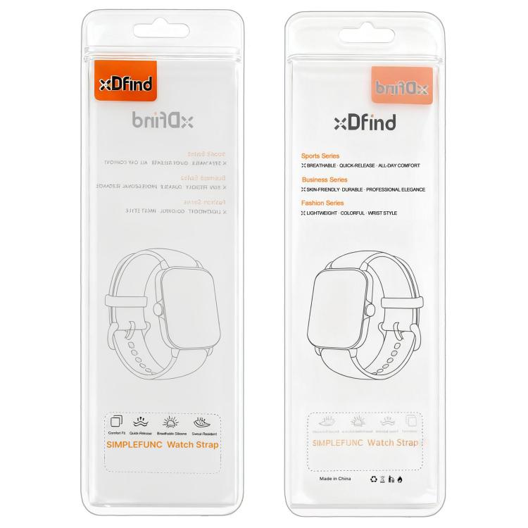 xDfind Pure Color Silicone Watch Band, 20mm, 22mm
