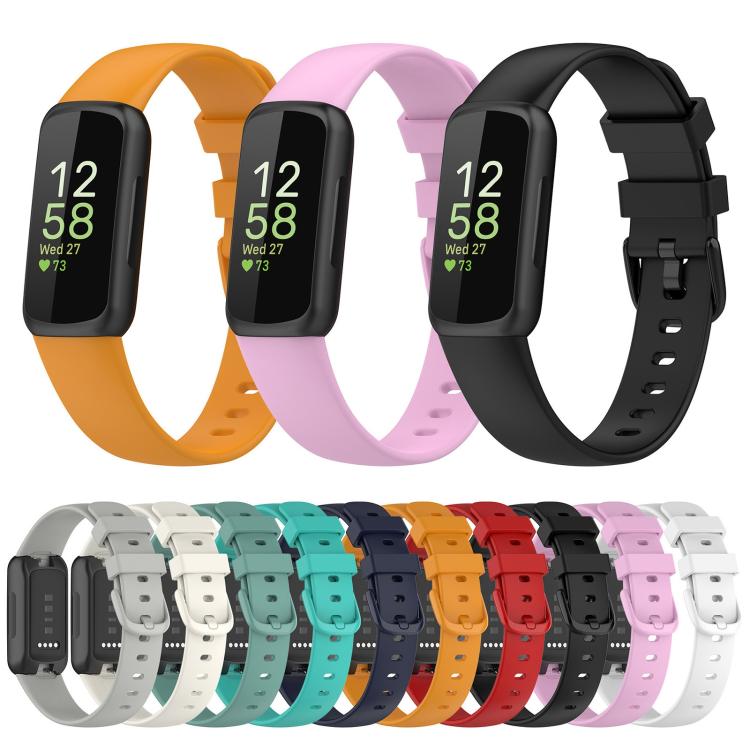 For Fitbit Inspire 3 xDfind Solid Color Silicone Watch Band, S, L