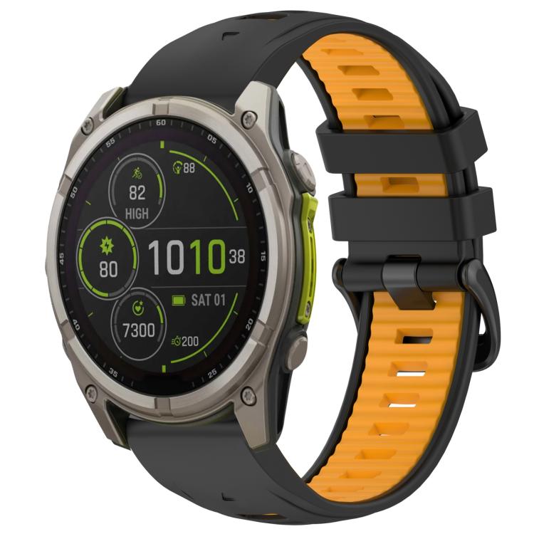 xDfind Dual Color Quick Release Steel Buckle Silicone Watch Band, For Garmin 20mm