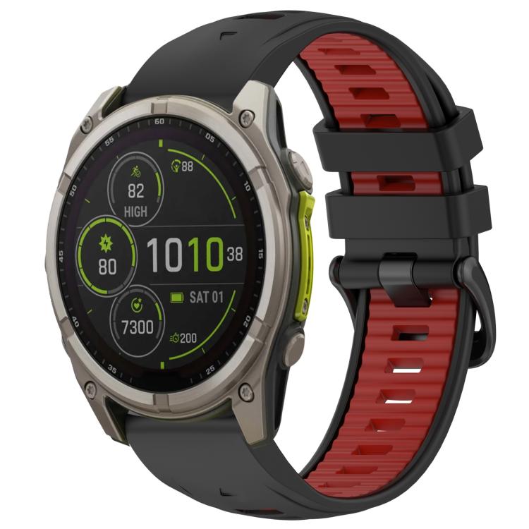 xDfind Dual Color Quick Release Steel Buckle Silicone Watch Band, For Garmin 20mm