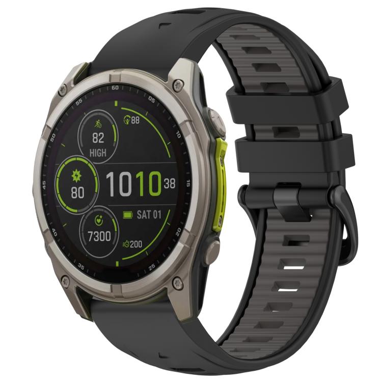 xDfind Dual Color Quick Release Steel Buckle Silicone Watch Band, For Garmin 20mm