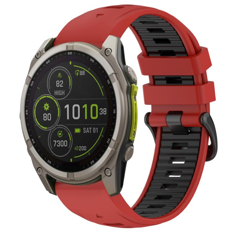 xDfind Dual Color Quick Release Steel Buckle Silicone Watch Band, For Garmin 20mm