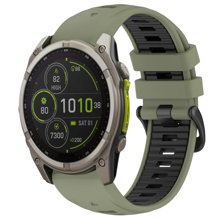 xDfind Dual Color Quick Release Steel Buckle Silicone Watch Band, For Garmin 20mm
