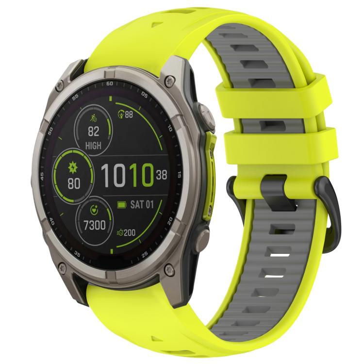 xDfind Dual Color Quick Release Steel Buckle Silicone Watch Band, For Garmin 20mm
