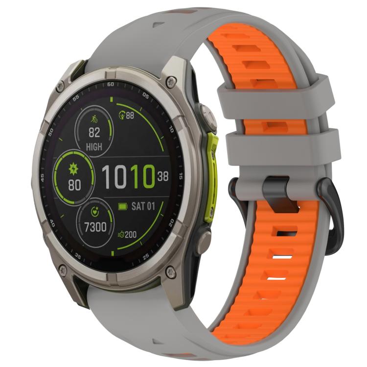 xDfind Dual Color Quick Release Steel Buckle Silicone Watch Band, For Garmin 20mm