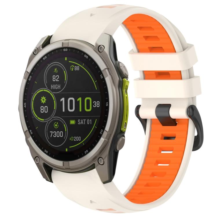 xDfind Dual Color Quick Release Steel Buckle Silicone Watch Band, For Garmin 20mm